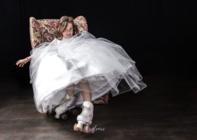 Niña en sesión de fotos de comunión en estudio en Mollet del Vallès