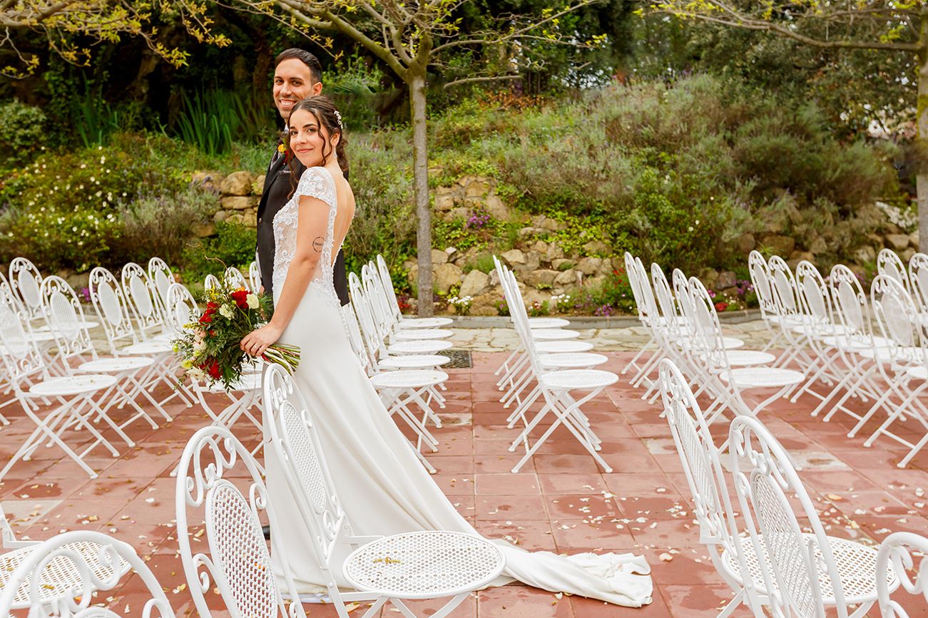 fotógrafo de bodas en Barcelona durante la ceremonia civil al aire libre