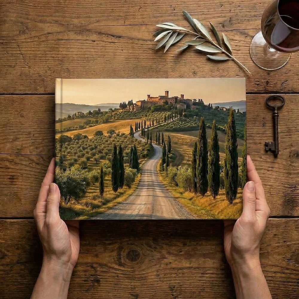 alt="álbum de fotos personalizado horizontal ideal para viajes y paisajes"